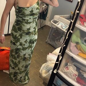 Persaya Olive Floral Maxi Dress